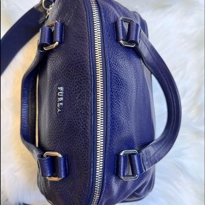 💯 Authentic FURLA leather handbag. Royal Blue.